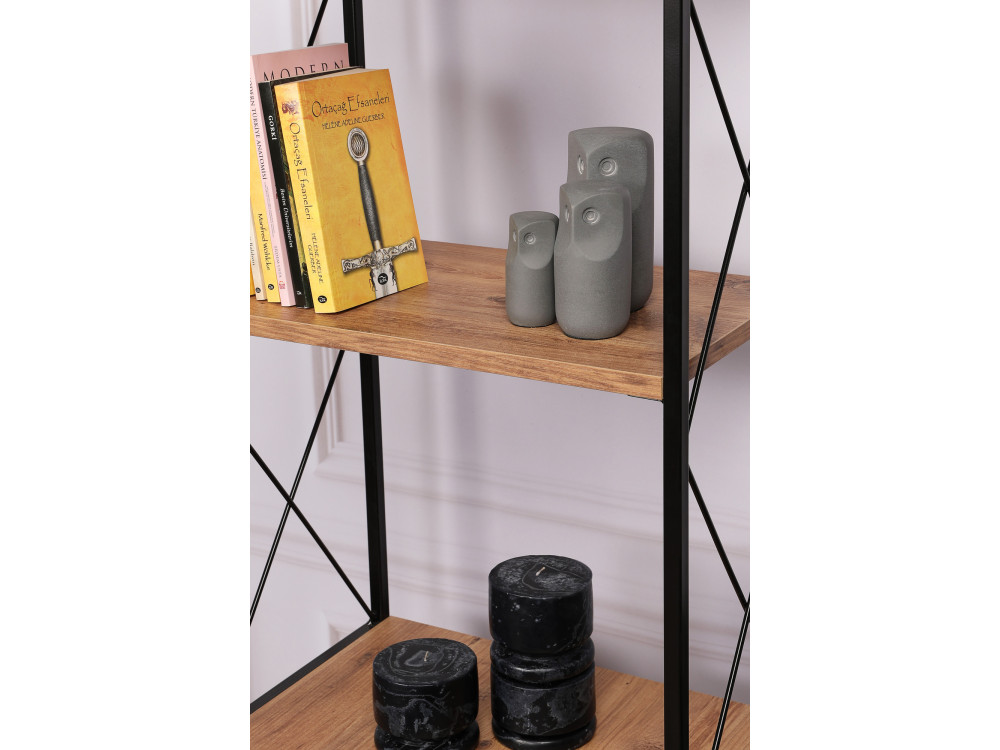Holz Bücherregal "Tervel" - 49 x 30 x 180 cm - Braun