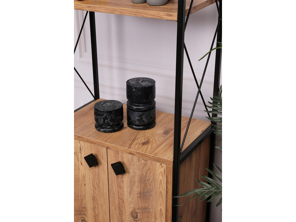 Holz Bücherregal "Tervel" - 49 x 30 x 180 cm - Braun