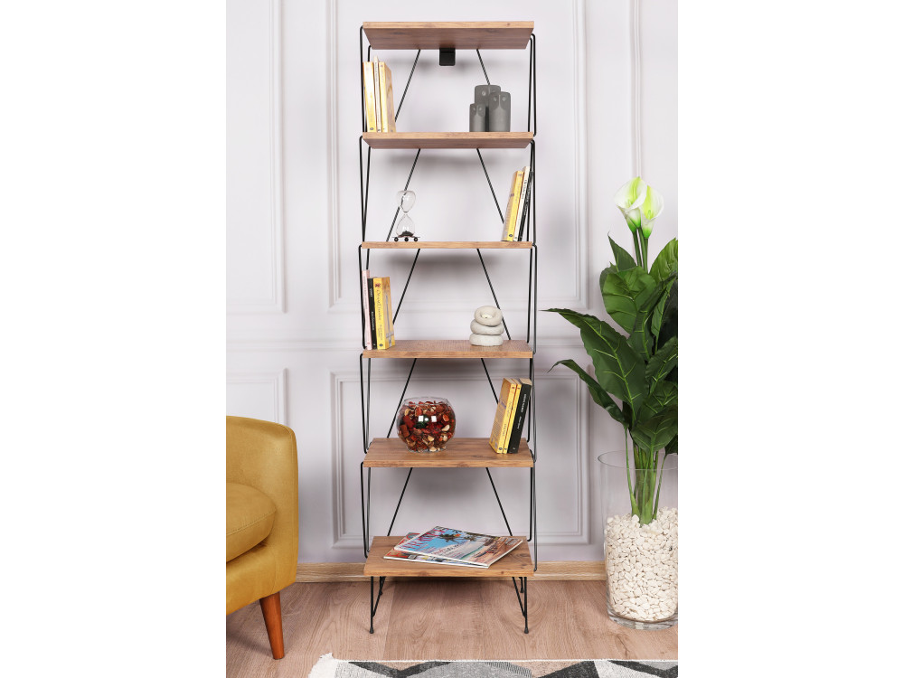 Bücherregal aus Holz "Balaban" - 46 x 30 x 165 cm - Braun