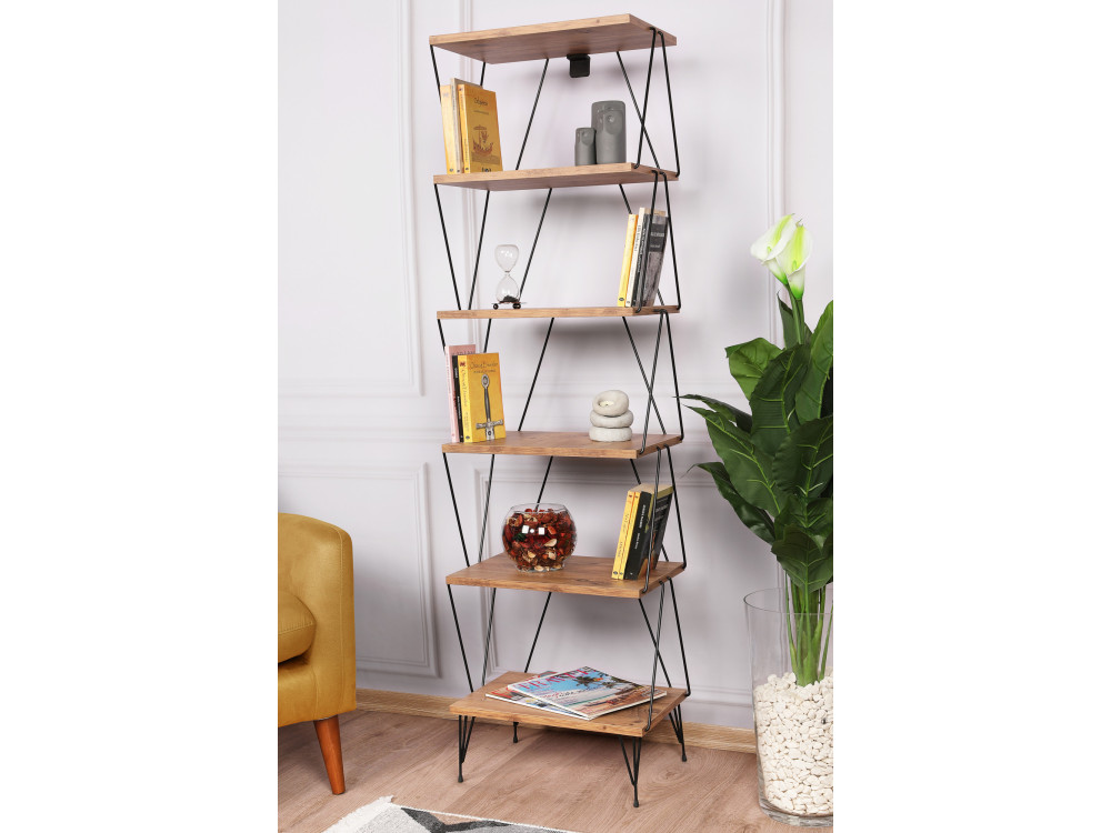 Bücherregal aus Holz "Balaban" - 46 x 30 x 165 cm - Braun