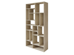 Bücherregal aus Holz "Nicola" - 90 x 30 x 180 cm - Travertin