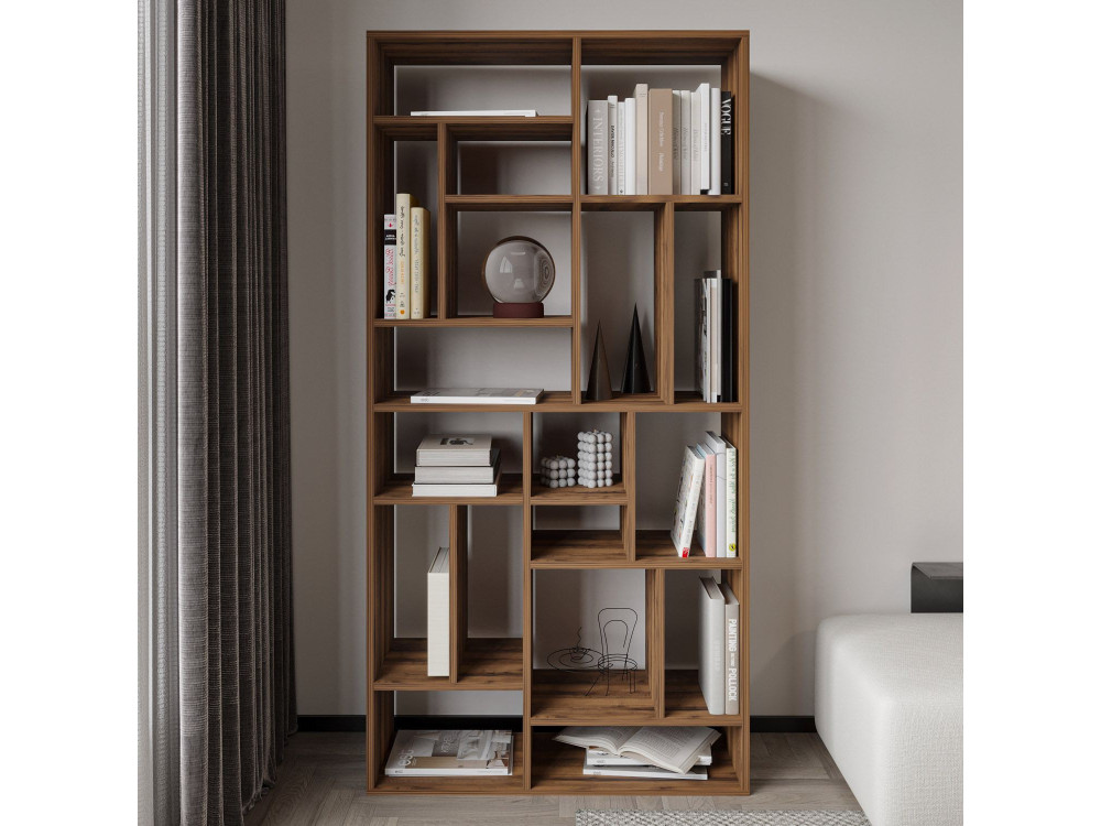 Bücherregal aus Holz "Nicola" - 90 x 30 x 180 cm - Braun