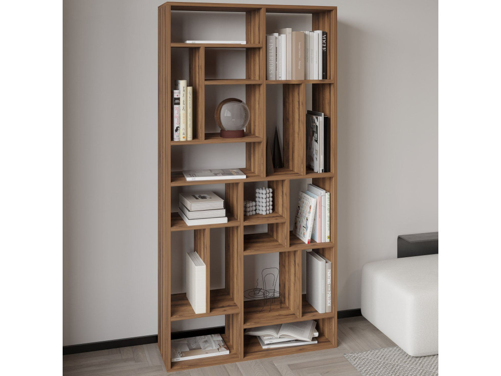 Bücherregal aus Holz "Nicola" - 90 x 30 x 180 cm - Braun
