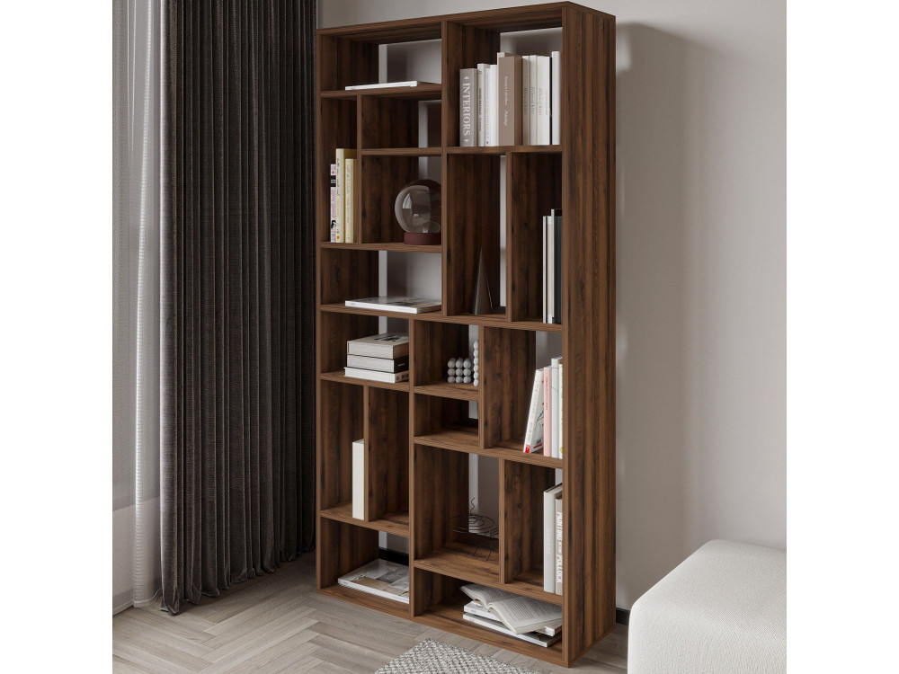 Bücherregal aus Holz "Nicola" - 90 x 30 x 180 cm - Braun