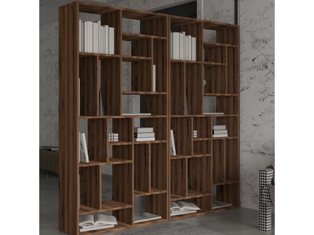 Bücherregal aus Holz "Nicola" - 90 x 30 x 180 cm - Braun
