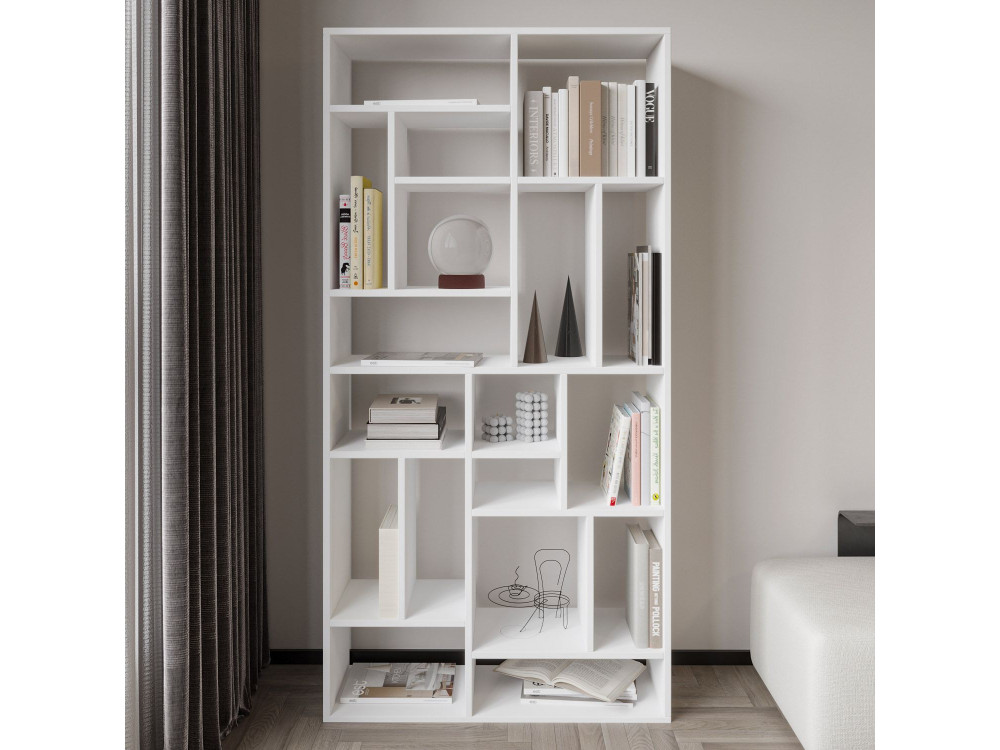 Bücherregal aus Holz "Nicola" - 90 x 30 x 180 cm - Weiß