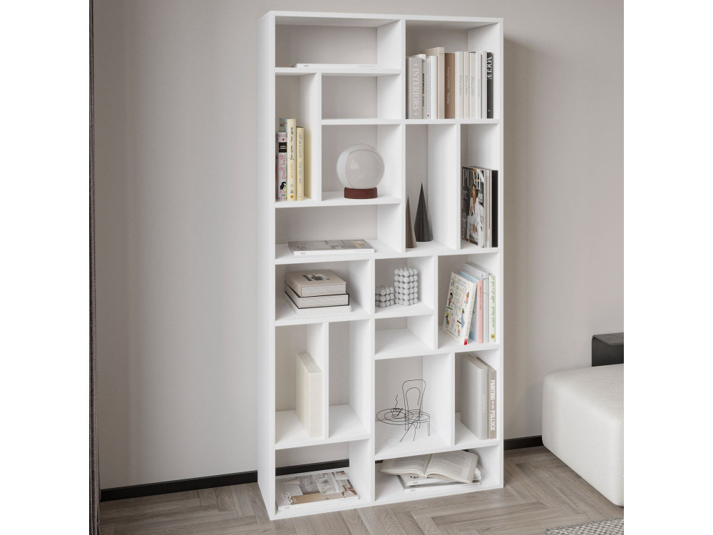 Bücherregal aus Holz "Nicola" - 90 x 30 x 180 cm - Weiß