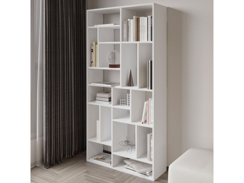 Bücherregal aus Holz "Nicola" - 90 x 30 x 180 cm - Weiß
