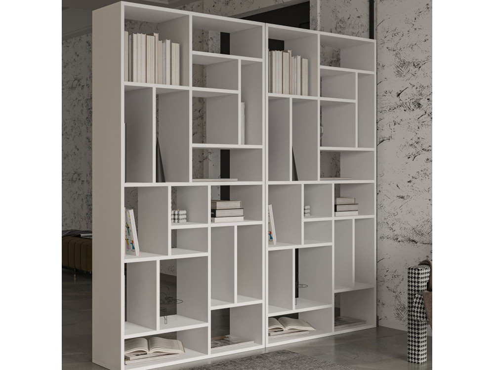 Bücherregal aus Holz "Nicola" - 90 x 30 x 180 cm - Weiß