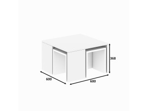 Couchtisch-Set aus Holz "Ortanca" - 60 x 60 x 37 cm - Weiß