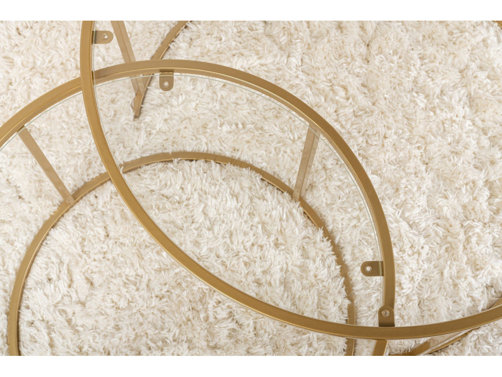 2er-Set Couchtische aus Metall "Aurum" - 80 x 80 x 43 cm - Transparent Gold