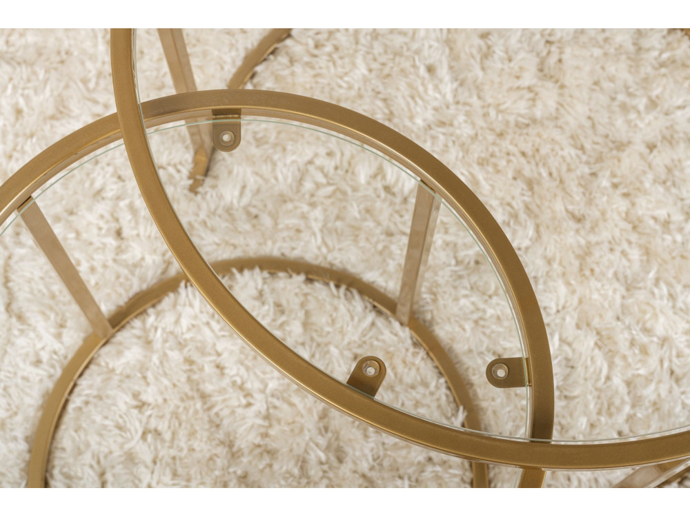 2er-Set Couchtische aus Metall "Aurum" - 60 x 60 x 43 cm - Transparent Gold