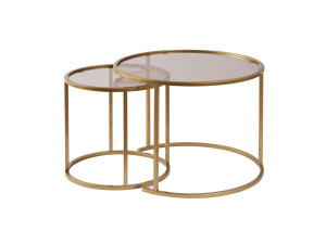 Couchtisch-Set aus Metall "Aurum" - 42 x 42 x 39 cm - Gold Bronze
