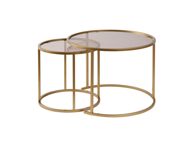 Couchtisch-Set aus Metall "Aurum" - 42 x 42 x 39 cm - Gold Bronze