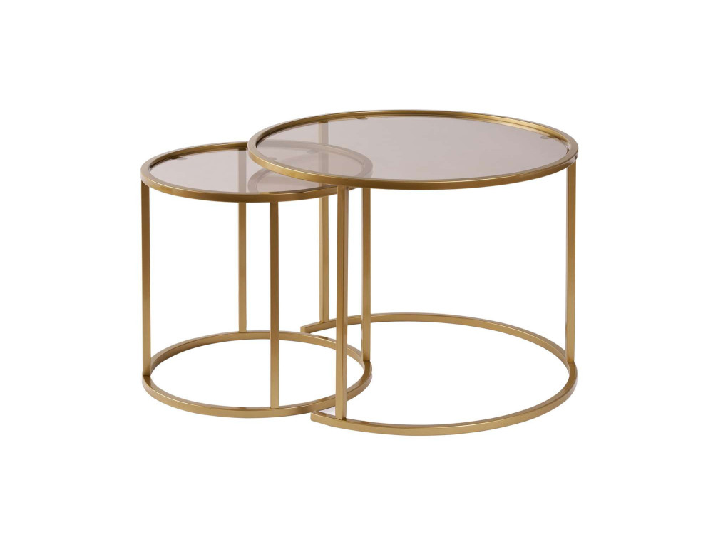 Couchtisch-Set aus Metall "Aurum" - 42 x 42 x 39 cm - Gold Bronze