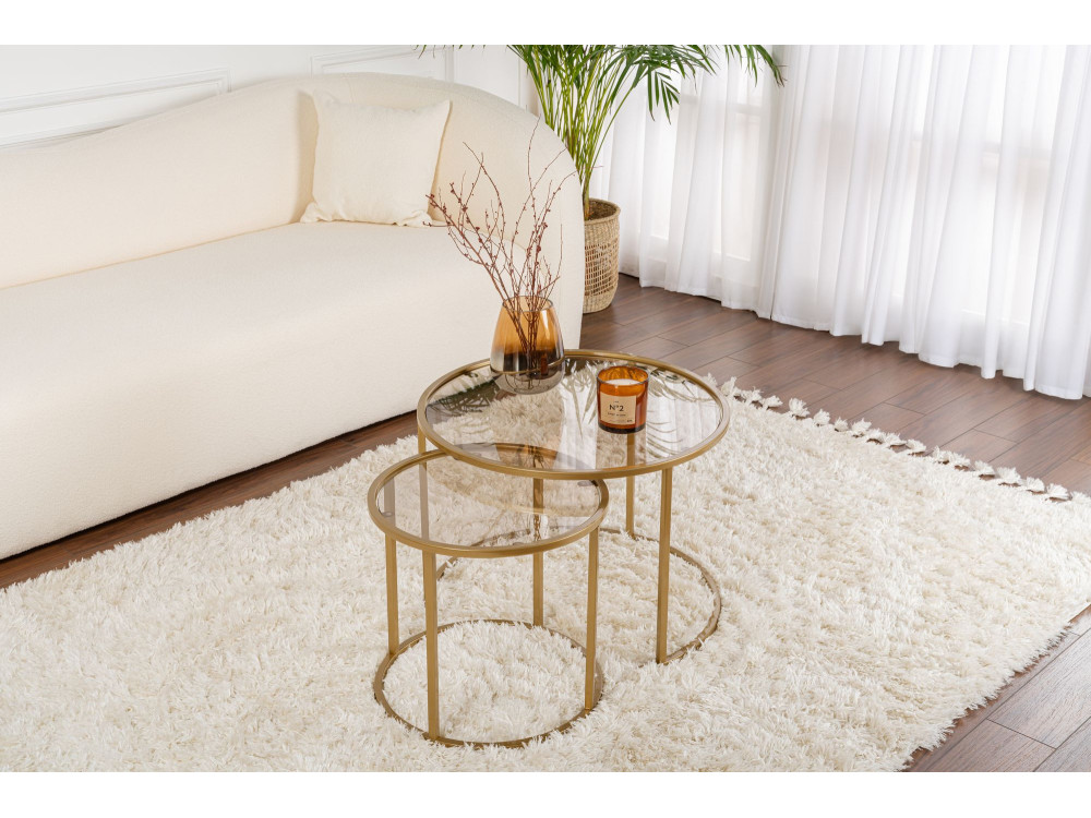 Couchtisch-Set aus Metall "Aurum" - 42 x 42 x 39 cm - Gold Bronze