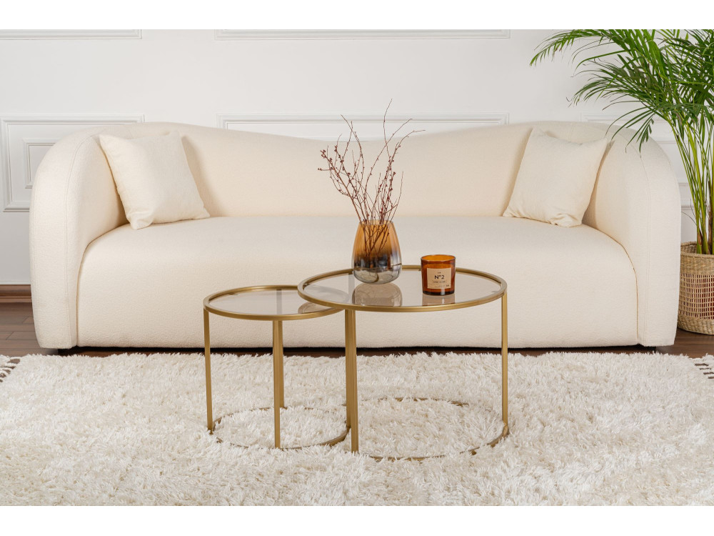 Couchtisch-Set aus Metall "Aurum" - 42 x 42 x 39 cm - Gold Bronze