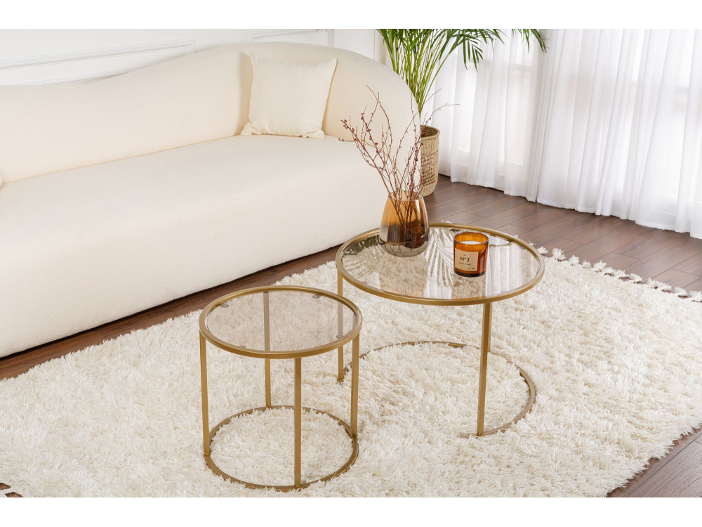 Couchtisch-Set aus Metall "Aurum" - 42 x 42 x 39 cm - Gold Bronze