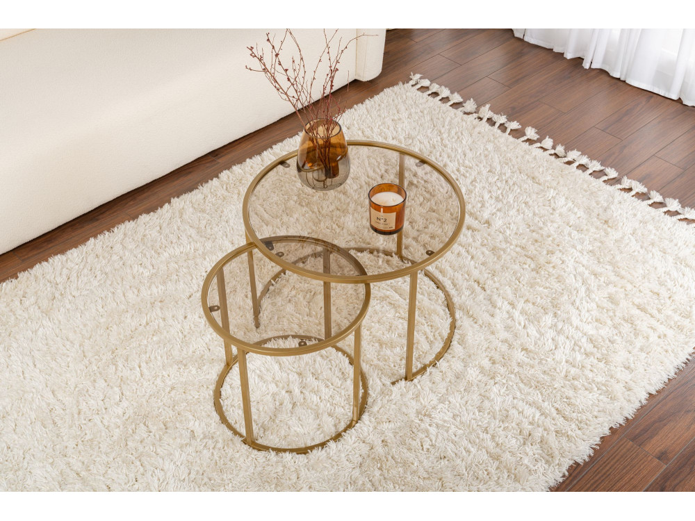 Couchtisch-Set aus Metall "Aurum" - 42 x 42 x 39 cm - Gold Bronze