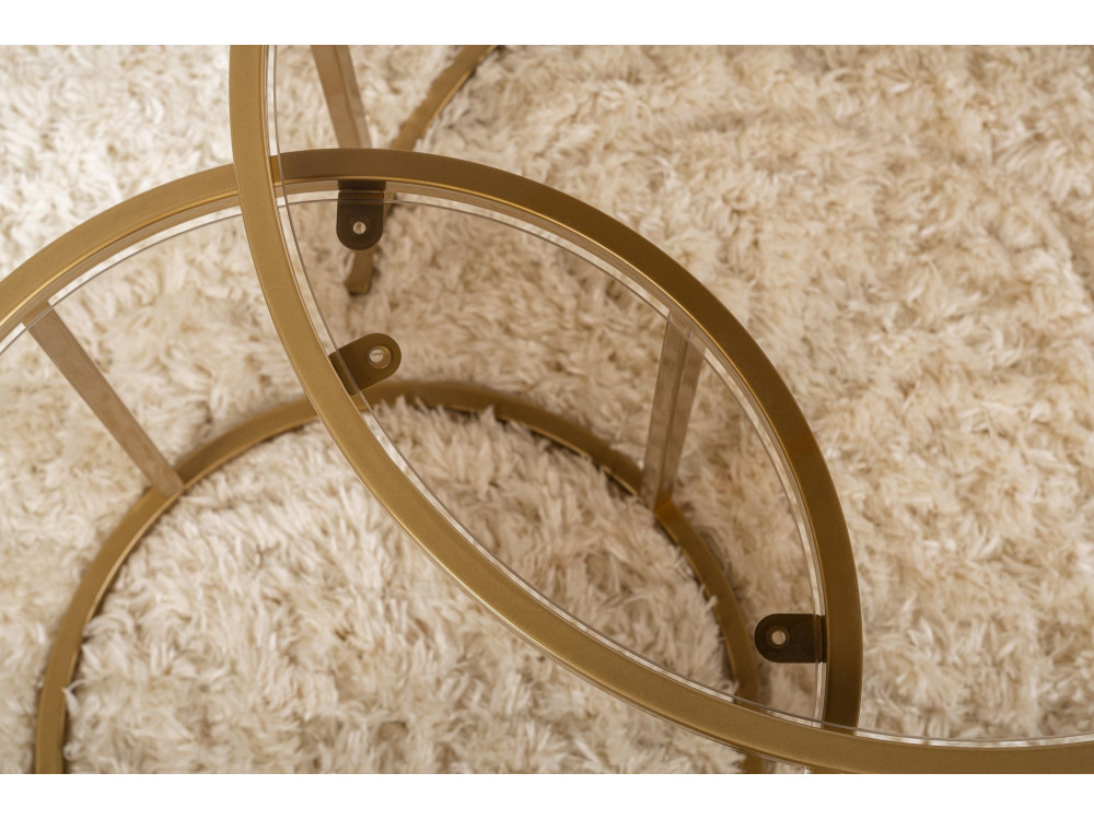 Couchtisch-Set aus Metall "Aurum" - 42 x 42 x 39 cm - Gold Bronze