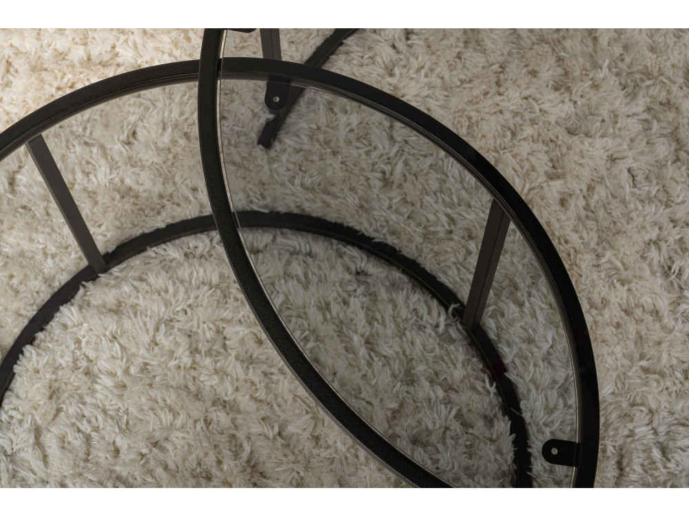 2er-Set Couchtische aus Metall "Aurum" - 80 x 80 x 43 cm - Schwarz Grau