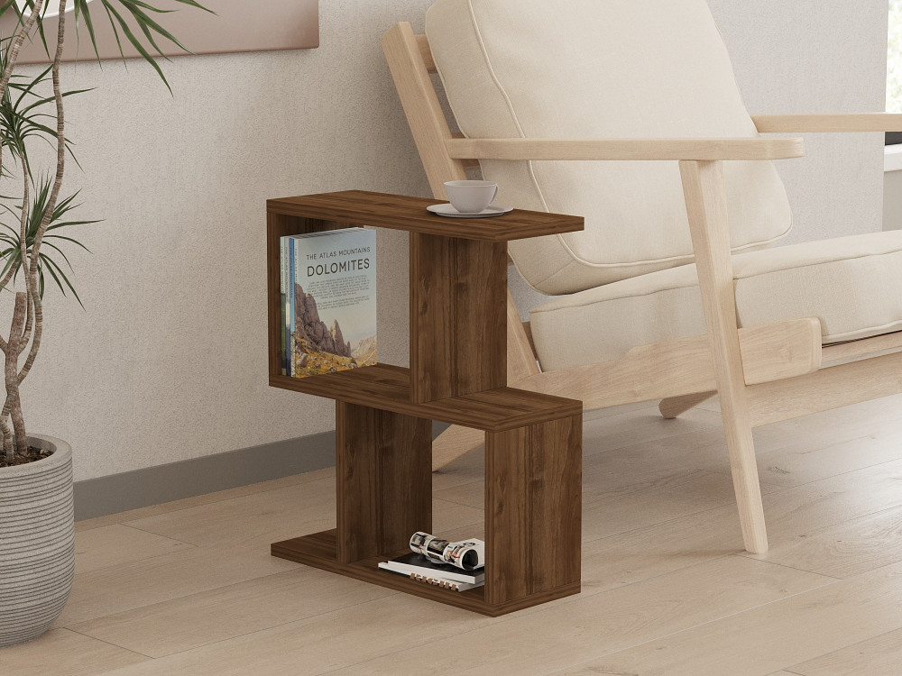 Beistelltisch „Zet“ aus Holz – 45 x 17 x 51 cm – Walnuss