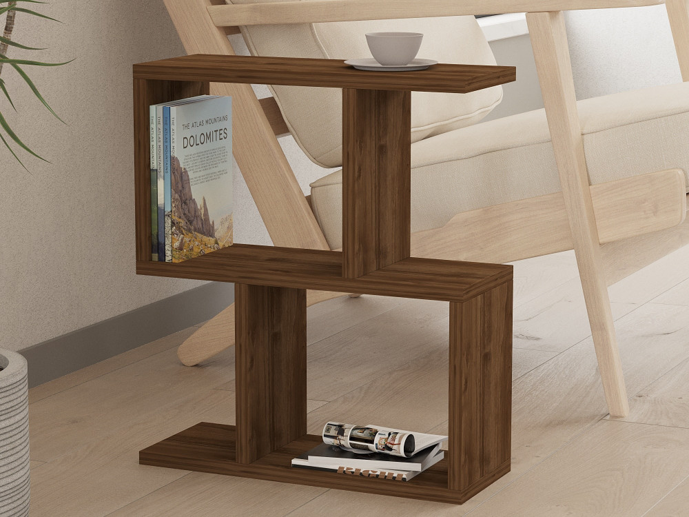 Beistelltisch „Zet“ aus Holz – 45 x 17 x 51 cm – Walnuss