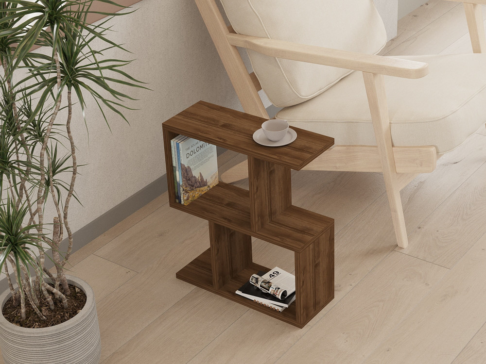 Beistelltisch „Zet“ aus Holz – 45 x 17 x 51 cm – Walnuss