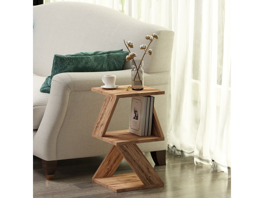 Beistelltisch „Albeni“ aus Holz – 29 x 29 x 54 cm – Atlantische Kiefer