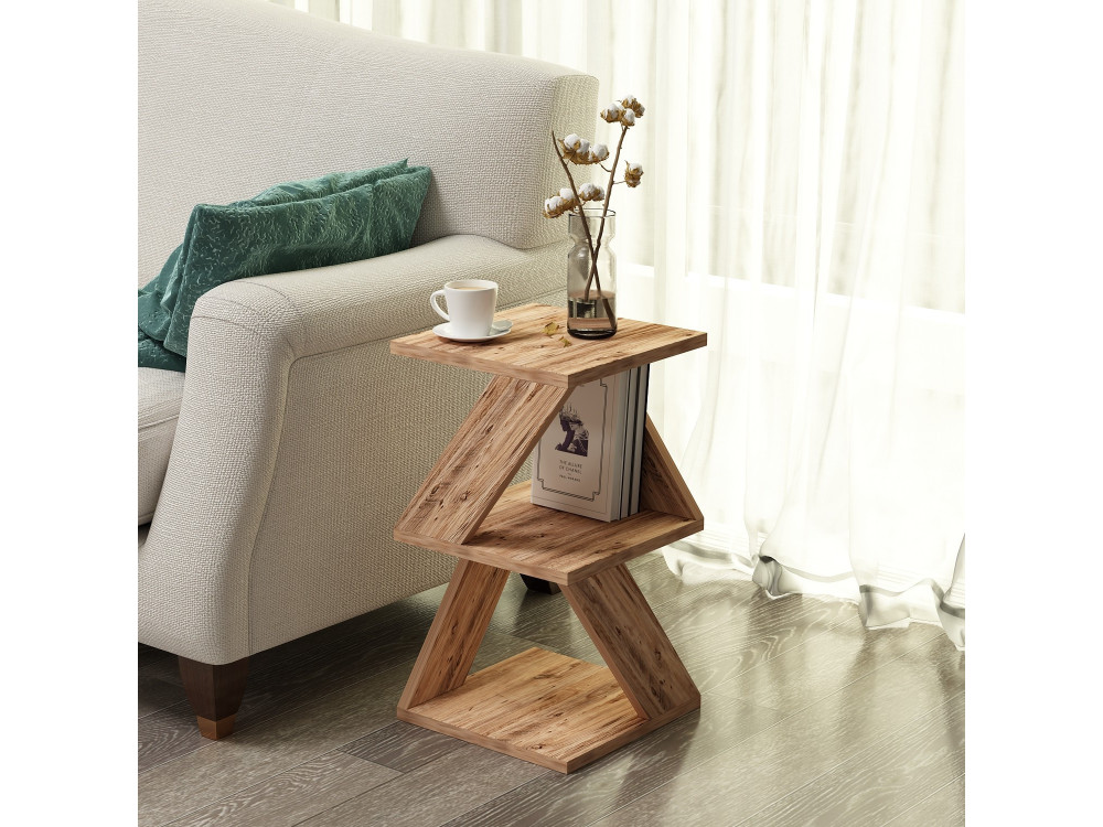 Beistelltisch „Albeni“ aus Holz – 29 x 29 x 54 cm – Atlantische Kiefer