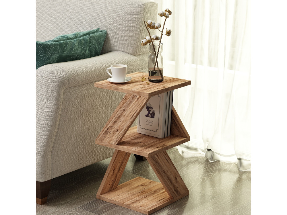 Beistelltisch „Albeni“ aus Holz – 29 x 29 x 54 cm – Atlantische Kiefer