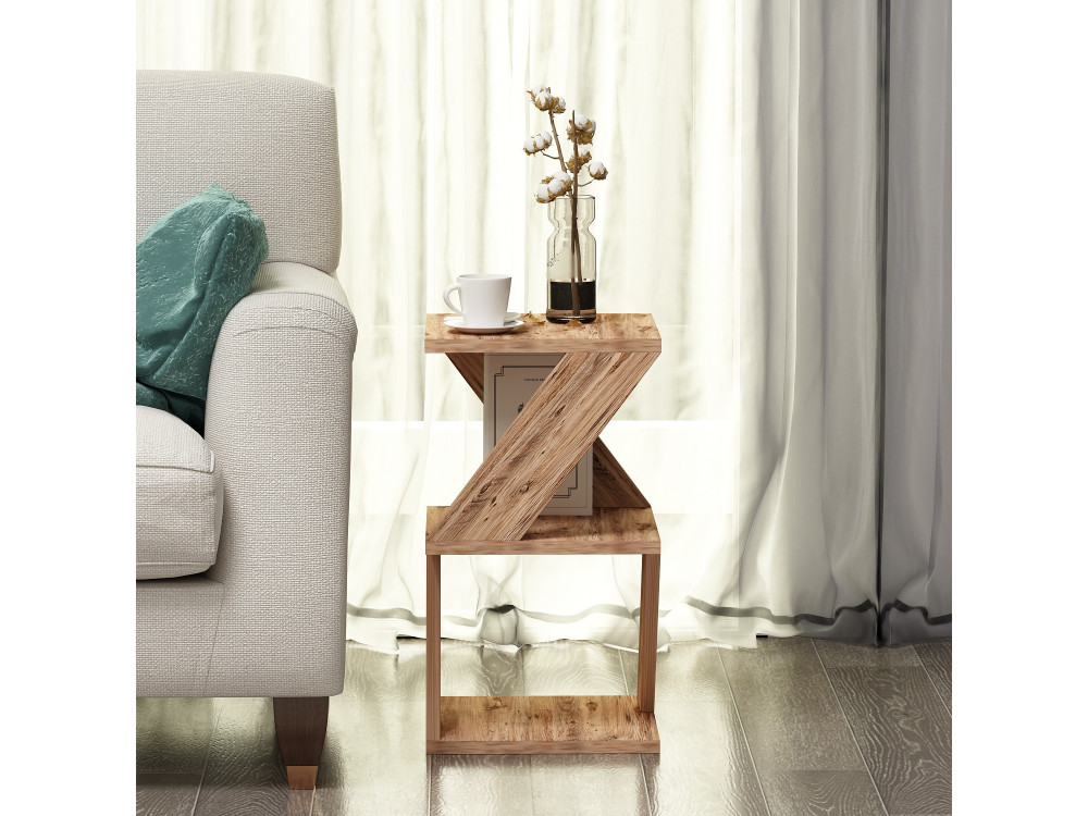 Beistelltisch „Albeni“ aus Holz – 29 x 29 x 54 cm – Atlantische Kiefer