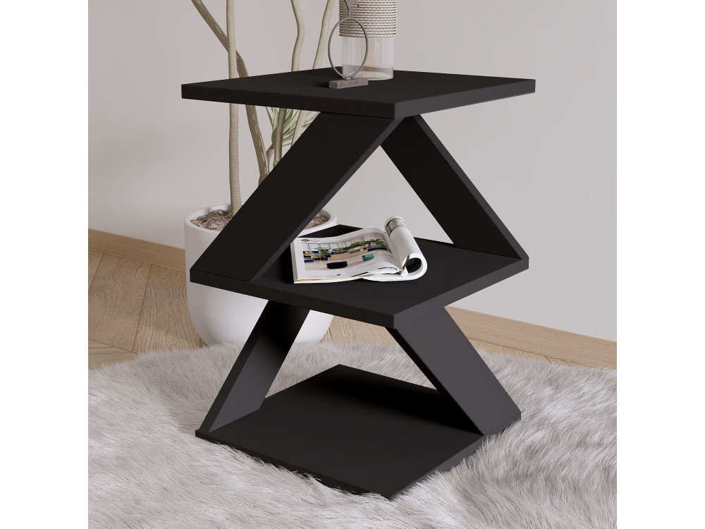 Beistelltisch aus Holz "Albeni" - 29 x 29 x 54 cm - Schwarz