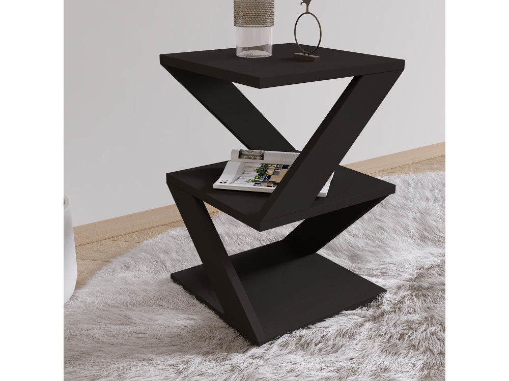 Beistelltisch aus Holz "Albeni" - 29 x 29 x 54 cm - Schwarz