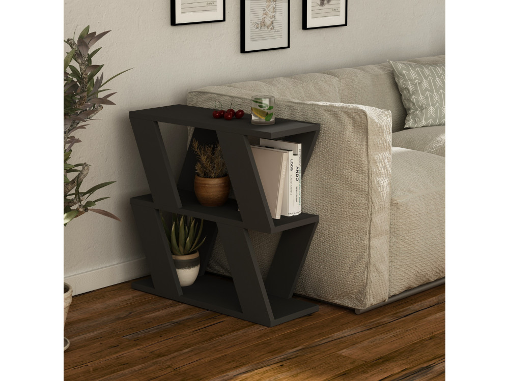 Beistelltisch aus Holz "Lazena" - 60 x 22 x 57 cm - Anthrazit