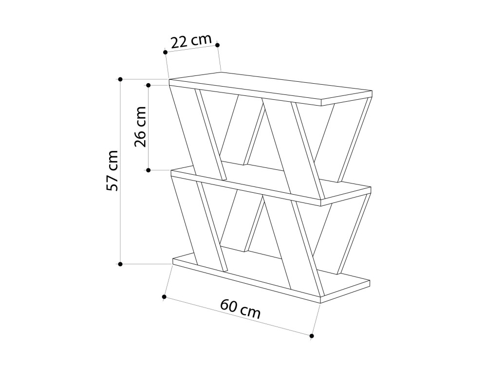 Beistelltisch aus Holz "Lazena" - 60 x 22 x 57 cm - Eiche