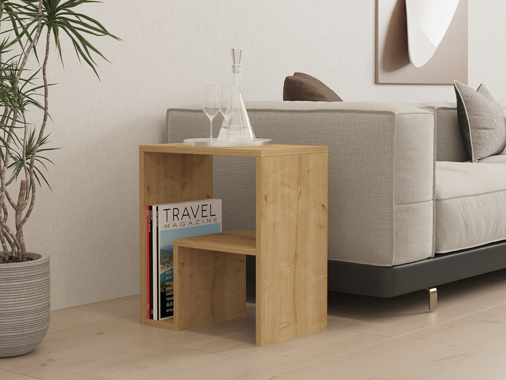 Beistelltisch aus Holz "Yepa" - 45 x 29 x 51 cm - Eiche Saphir