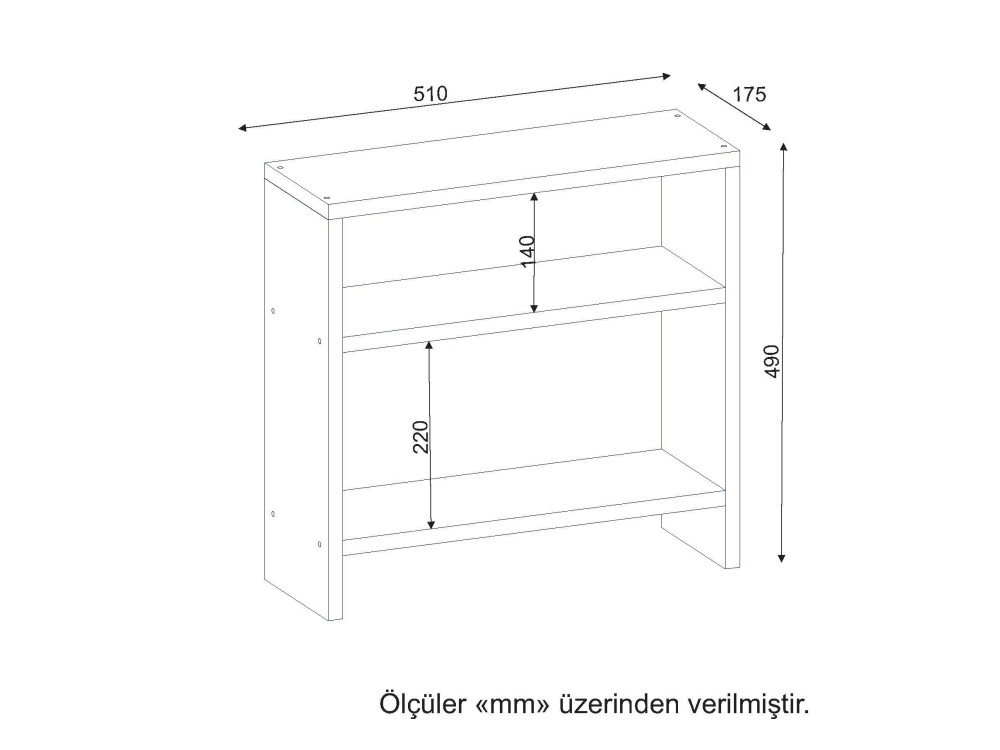 Beistelltisch aus Holz "Silvanus" - 51 x 17 x 49 cm - Weiß