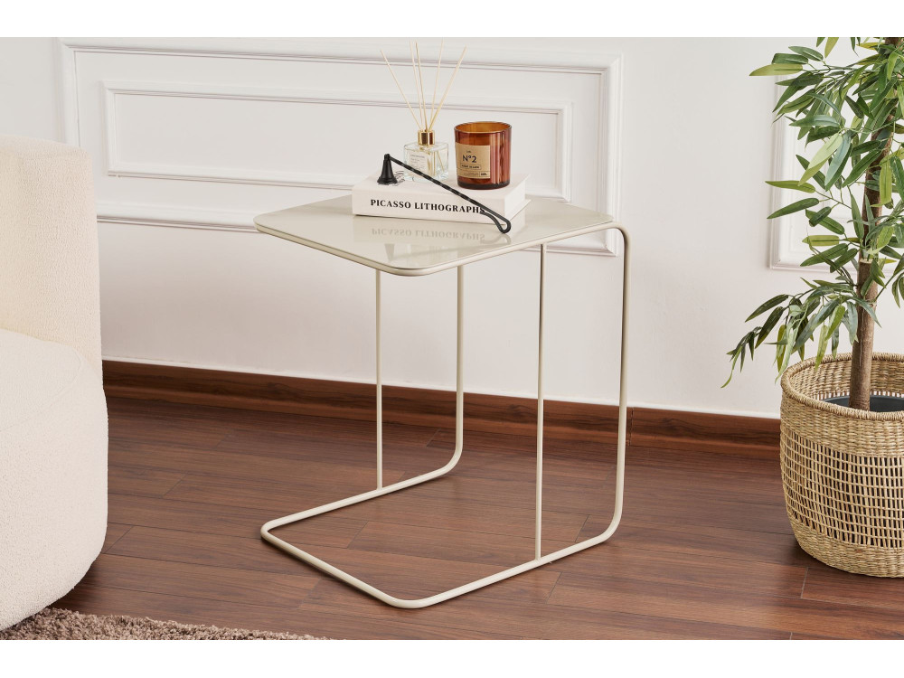 Beistelltisch aus Metall "Poet" 47 x 46 x 57 cm - Taupe