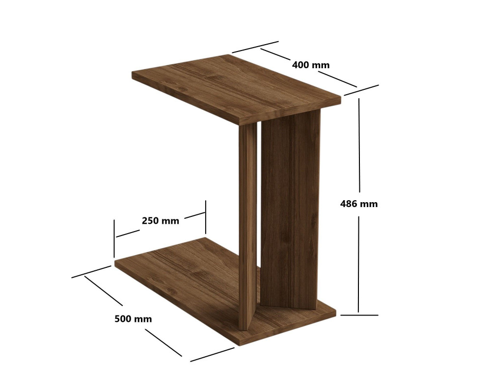 Beistelltisch aus Holz "Lun" - 25 x 50 x 48 cm - Braun