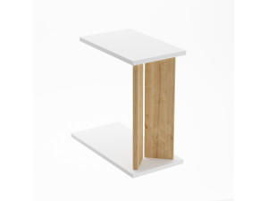Beistelltisch aus Holz "Lun" - 25 x 50 x 48 cm - Beige
