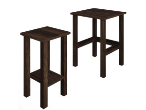 Satz von 2 Beistelltischen aus Holz "Gina 2" - 45 x 45 x 60 cm - Braun