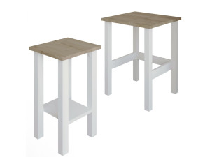 Satz von 2 Beistelltischen aus Holz "Gina 2" - 45 x 45 x 60 cm - Beige