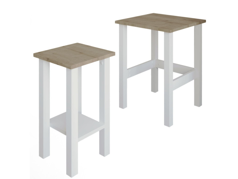 Satz von 2 Beistelltischen aus Holz "Gina 2" - 45 x 45 x 60 cm - Beige