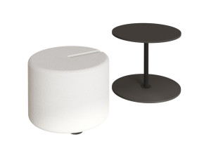 Beistelltisch mit Hocker aus Holz "Vexana" - 43 x 43 x 47 cm - Anthrazitgrau