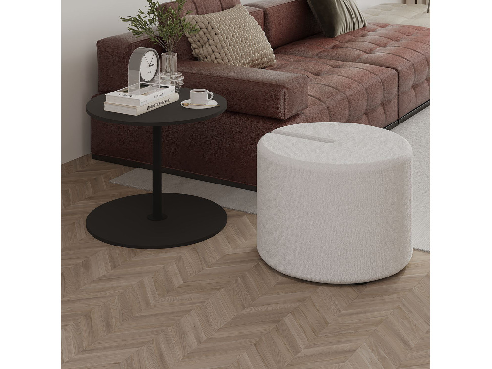 Beistelltisch mit Hocker aus Holz "Vexana" - 43 x 43 x 47 cm - Anthrazitgrau