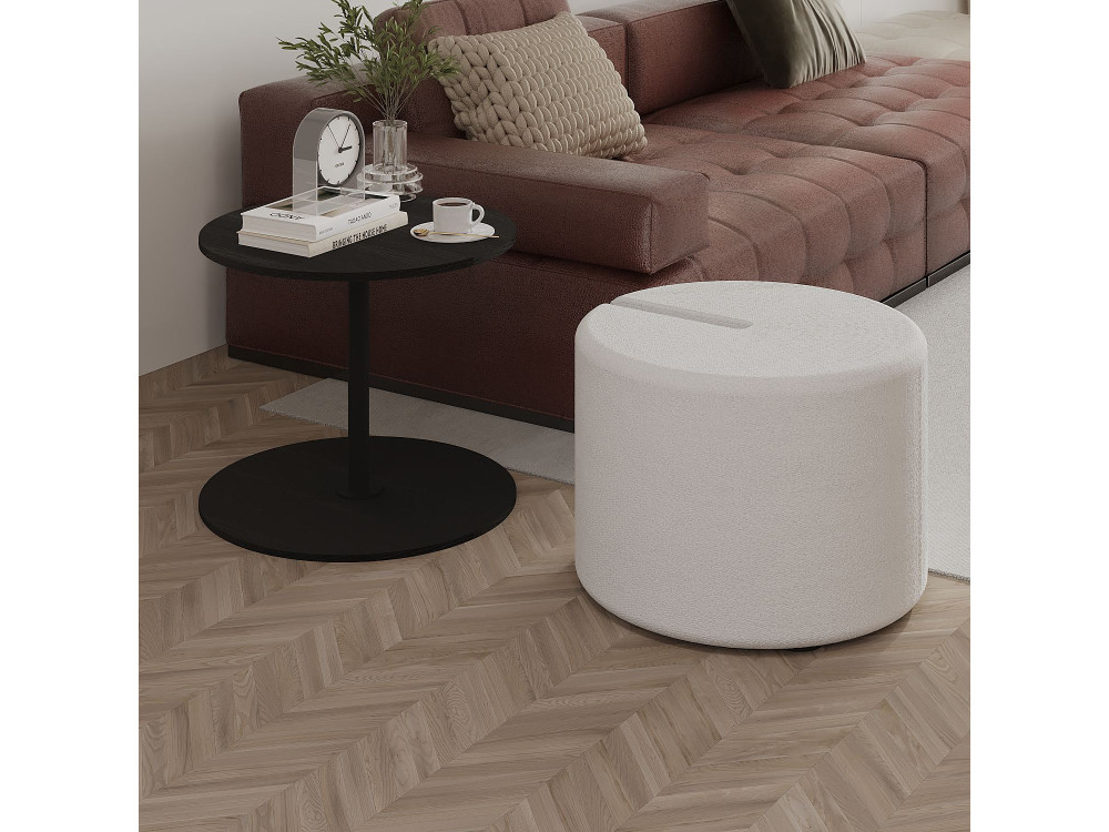 Beistelltisch mit Hocker aus Holz "Vexana" - 43 x 43 x 47 cm - Schwarz