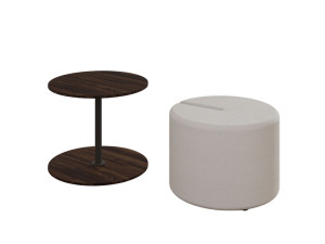 Beistelltisch mit Hocker aus Holz "Vexana" - 43 x 43 x 47 cm - Braun