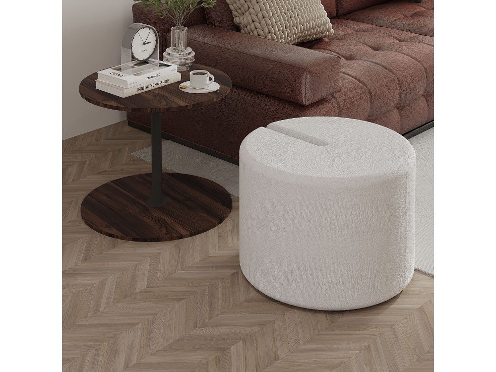 Beistelltisch mit Hocker aus Holz "Vexana" - 43 x 43 x 47 cm - Braun