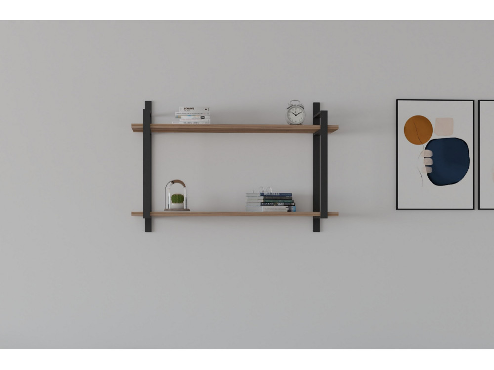 Wandregal aus Holz "Abat" - 90 x 22 x 60 cm - Walnussholz